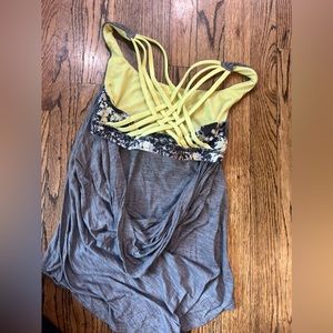 Lululemon workout tank- cross strapped exposed swoop back top. Size 4.